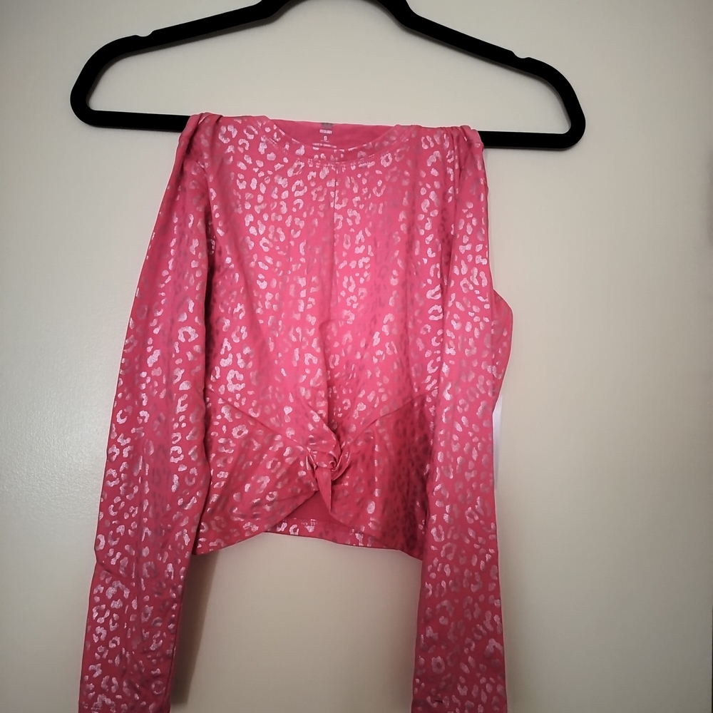 Pink Leopard Print Long Sleeve Top